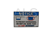 IPSO Parts - Ipso #800420R1 Washer LABEL NOTICE-OVERSUDSING