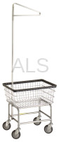 R&B Wire Products - R&B Wire #100E91 Rolling Standard Laundry Cart/Chrome Basket w/Single Pole Rack
