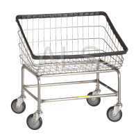 R&B Wire Products - R&B Wire #200S R&B Wire #200S Large Capacity Front Load Laundry Cart/Chrome Basket on Wheels