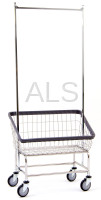 R&B Wire Products - R&B Wire #200S56 R&B Wire #200S56 Large Capacity Front Load Laundry Cart/Chrome Basket w/Double Pole Rack