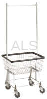 R&B Wire Products - R&B Wire #96B58 Economy Laundry Cart/Chrome Basket w/Double Pole Rack