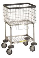 R&B Wire Products - R&B Wire #300G Deluxe Elevated Laundry Cart/Chrome Basket on Wheels