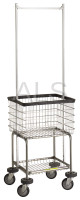 R&B Wire Products - R&B Wire #300G55 Elevated Laundry Cart/Chrome Basket w/Double Pole Rack