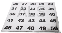 Miscellaneous Parts - NUMBER STICKER 26-50