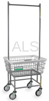 R&B Wire Products - R&B Wire #100E58/ANTI Antimicrobial Laundry Cart with Double Pole Rack