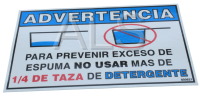 IPSO Parts - Ipso #800621 Washer LABEL OVERSUDSING-SPANISH