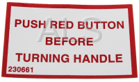 Unimac Parts - Unimac #F230661 Washer DECAL PUSH RED BTN