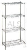 R&B Wire Products - R&B Wire #SU183672 Shelving Unit 18x36x72 (w/o Casters), 4 Wire Shelves
