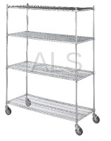 R&B Wire Products - R&B Wire #LC186072 Linen Cart 18x60x72 , 4 Wire Shelves