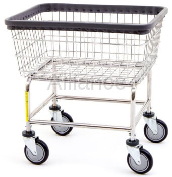 R&B Wire #100E Rolling Standard Laundry Cart/Chrome Basket On Wheels