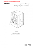 Diagrams, Parts and Manuals for Wascomat EX618 Washer