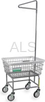 Laundry Supplies - Laundry Carts & Baskets - R&B Wire Products - R&B Wire #100E91/ANTI Antimicrobial Laundry Cart with Single Pole Rack