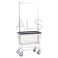 Laundry Supplies - Laundry Carts & Baskets - R&B Wire Products - R&B Wire #200CFC56CKD Freight Saver 200F56 Wire Cart with Double Pole Rack, Chrome (Ships in 1 box)