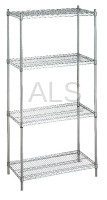 Laundry Supplies - Laundry Carts & Baskets - R&B Wire Products - R&B Wire SU184872 Shelving Unit 18x48x72 w/o Casters), 4 Wire Shelves