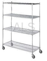 Laundry Supplies - Laundry Carts & Baskets - R&B Wire Products - R&B Wire #LC186072 Linen Cart 18x60x72 , 4 Wire Shelves